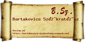 Bartakovics Szókratész névjegykártya